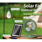 Generic Ventilateur solaire portable sur pied avec LED - image 4
