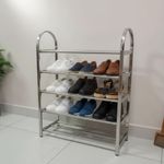product_image_name-Generic-Étagère à Chaussures 4 Niveaux en Acier Inoxydable - Rangement Vertical Compact, Anti-Rouille, Capacité 16 Paires - Montage Facile Sans Outils-1