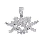 Gm Chaîne bling bling faux diamants - Argent - image 2