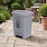 product_image_name-Generic-Grande Poubelle à Pédale 30L – Bac à Déchets Haute Capacité – Design "Slim" Gain de Place – Idéale Cuisine, Bureau & Commerce – Plastique Renforcé Gris Anthracite-3