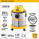 UYUSTOOLS ASPIRATEUR INOX 20 L 1200 W 1,5 CBM/MIN X 1 PC - ASP20LM