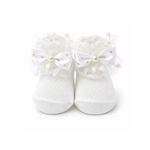 Chaussettes bébé avec nœuds - Blanc