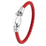 Generic Bracelet Fred En Cuir Argenté - image 3