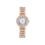 product_image_name-Fashion-2 En 1 Mode Montre Femme Et Chaîne à Main - Or Rose-6