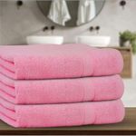 product_image_name-Generic-Lot De trois Grandes Serviettes De Bain rose Motif Multiple-1