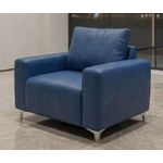 SIMO Fauteuil Bracarré 1 places Bleu similicuir PREMIUM 