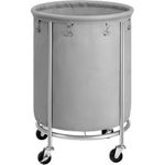 LASA Panier à linge roulant de 110 L avec roulettes