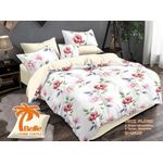 Belle Lot de 2 Draps et 2 Taies - Confort et Élégance pour Lit 2 Places- Blanc a motif floral
