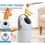 Generic Poubelles bac fermeture de 15 litres blanc Gris - image 2