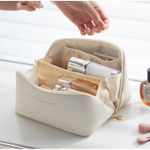 Generic Sac Cosmétique De Voyage En Cuir PU-BEIGE