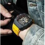 product_image_name-Generic-Megir Montre à Quartz de Sport pour hommes - MN2218G jaune bracelet en Silicone, chronographe, cadran acier inoxydable etanche-2