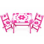 Generic  Ensemble table et 2 chaises pliantes pour enfant – Motif fleurs
