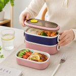 Generic Lunch Box Double Compartiment avec Boîte Intérieure en PP et Couverts - image 4