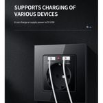 Generic Prise De Courant Murale USB 5V, 2.1A Ue, Double USB, Pour Téléphone IOS Et Android - Noir - image 4