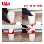 product_image_name-Liao-Poubelle de Bureau 10L - Corbeille à Papier Intérieure Haute Résistance - Design Épuré & Compact - Idéal Bureau, Chambre et Petit Espace - Beige et Rouge-5