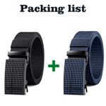GtyGo Lot de 2 ceintures en nylon à boucle automatique, noir et bleu - image 2