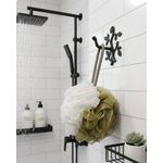 Generic ÉPONGE EXFOLIANTE FLEUR DOUCHE POUR LE BAIN EN FILET ,BLANC-VERT