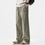 Dapperman Pantalon Décontracté Homme Vert Clair, Style Tendance Streetwear, Bandes Latérales, Matière Légère - image 2