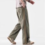 Dapperman Pantalon Décontracté Homme Vert Clair, Style Tendance Streetwear, Bandes Latérales, Matière Légère - image 3
