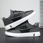 product_image_name-Fashion-Baskets Homme Sport & Casual – Sneakers Élégantes Confortables – Noir, Gris & Bleu-2
