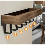 Generic Étagère murale de rangement à 6 crochets en bois