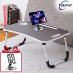 product_image_name-TOUPHY-Support Élévateur Pliable et Réglable pour Ordinateur Portable, Écran et Table de Chevet – Cadeau avec Support pour Téléphone-1