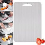product_image_name-Generic-Planche à découper en titane - En acier inoxydable des deux côtés - Sans BPA - Pour la cuisine, la viande, le pain, les légumes, les fruits (29 x 20 cm)-1