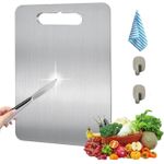 product_image_name-Generic-Planche à découper en titane - En acier inoxydable des deux côtés - Sans BPA - Pour la cuisine, la viande, le pain, les légumes, les fruits (29 x 20 cm)-8