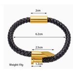 Generic Collection de 2 Bracelets en Cuir Tressé et Acier inoxydable - image 2