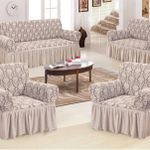 Mika Housse de canapé élastique universelle ensemble de quatre pièces-MARRON CLAIR