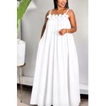 Robe longue blanc évasée 