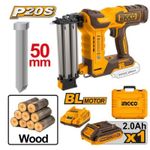 Ingco KIT DE CLOUEUR SANS FIL 50MM +1BAT2AH+1CHARG+AGRAF     CBNLI5008