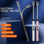 product_image_name-Generic-Allume Gaz Briquet Electrique USB Rechargeable Électronique Avec Flexible 360º - Noir-1