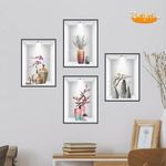 Décoration Murale Autocollante - Vases Et Fleurs (4 Pièces)
