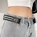 product_image_name-SXCHEN-Ceinture Élastique Sans Trou Pour Femme, Motif Double Noir Et Blanc-4