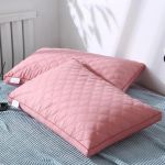 Oreiller de lit matelassé – Confort moelleux – Rose