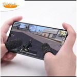 product_image_name-Generic-Paire De 2 Gants de jeux Vidéo Pour Téléphone Portable Anti-Transpirant, Manchon pour écran tactile en fibre de carbone et argent- Noir-1