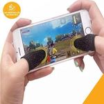 product_image_name-Generic-Paire De 2 Gants de jeux Vidéo Pour Téléphone Portable Anti-Transpirant, Manchon pour écran tactile en fibre de carbone et argent- Noir-2