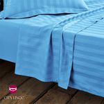 product_image_name-Generic-Drap De Lit 2 Places Avec 2 Taies-à Motif Rayures-Bleu ciel-2