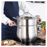 Generic Couscoussier En Inox Avec Couvercle Vitré Cm HG