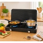 Starlux Réchaud à Gaz Double Brûleur Portable avec Couvercle - image 2
