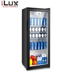 Ilux Réfrigérateur Vertical Vitré - Refroidisseur ILV190- 190L - Noir - Garantie 6 Mois