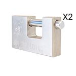 product_image_name-Generic-Lot De 2 Cadenas En Acier Inoxydable De Haute Sécurité - 100 Mm - Argent-1
