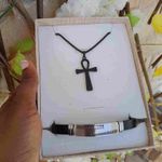 product_image_name-Fahion-Box cadeau longue chaîne Homme 60cm Noir et bracelet  Argenté,   En Acier Inoxydable Pendentif croix de jesus , crucifix idéal cadeau de saint valentin, anniversaire,  mariage, baptêmes -2