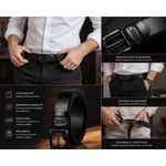 Generic Lot de 3 Ceintures Homme – Noir – Boucles Assorties - image 2