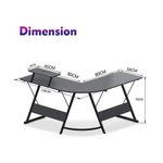 Generic Table Gaming Rectangulaire - Bureau En Forme De L - Fibre Carbon - image 3