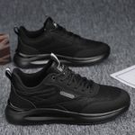 GALUIN Men's Casual Sneakers, Work Boots Wear-resistant Leather Upper -BLACK - image 5
