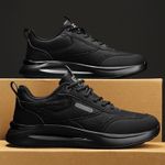 GALUIN Men's Casual Sneakers, Work Boots Wear-resistant Leather Upper -BLACK - image 6