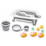 Generic Kit Baignoire Bébé Pliable 8 en 1 avec Thermomètre et Accessoires