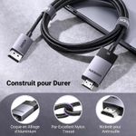 product_image_name-Ugreen-Cable Display Port Vers HDMI 8K 60hz / 4K 240Hz / - 200cm - DP115 80397 - 10173 --3